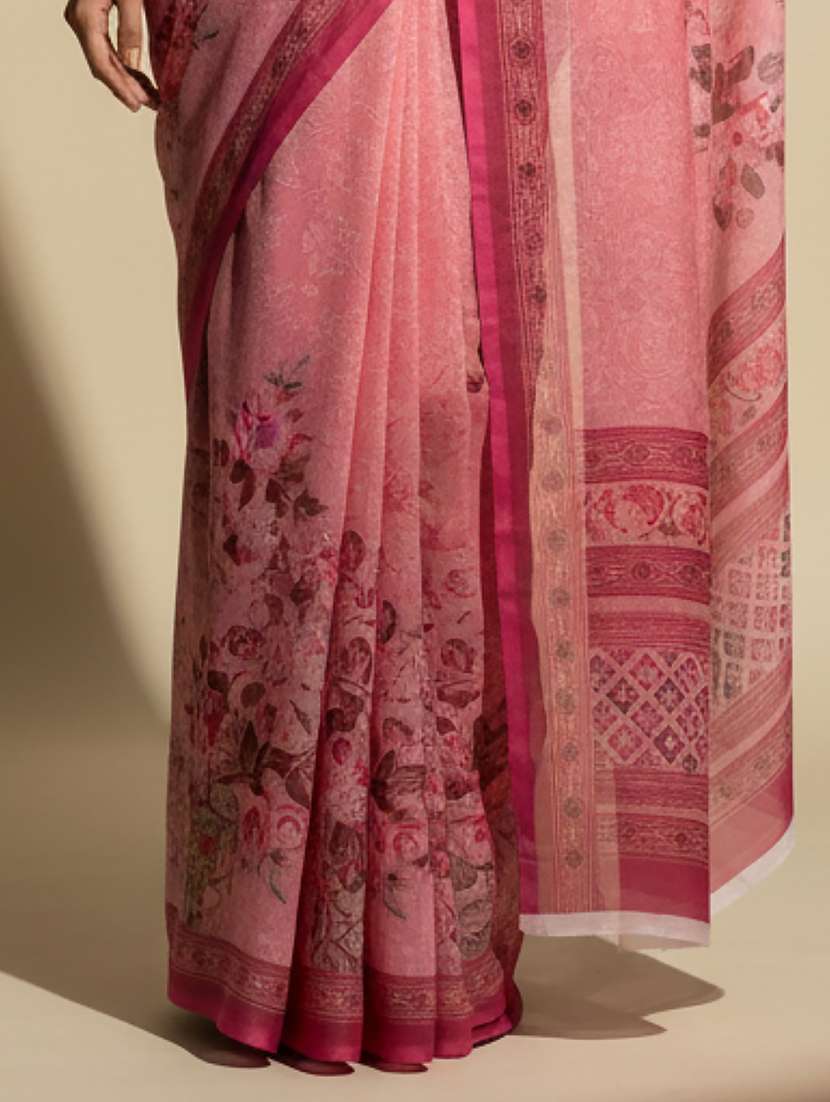 women printed casual wear saree with blouse - 22606292 -  Standard Image - 3