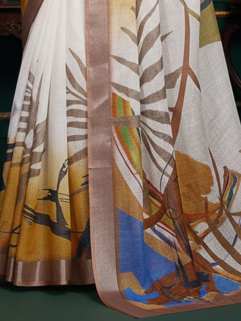 women printed casual wear saree with blouse - 22606326 -  Standard Image - 3