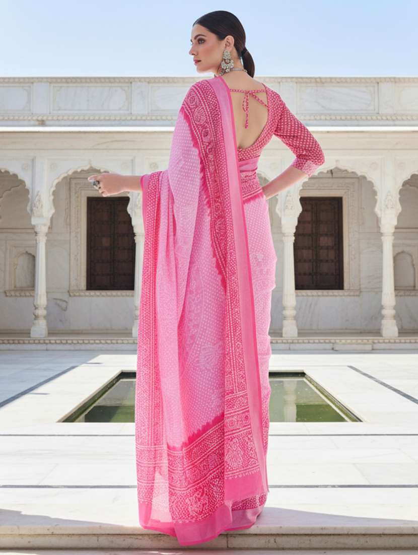 women printed casual wear saree with blouse - 22606352 -  Standard Image - 3