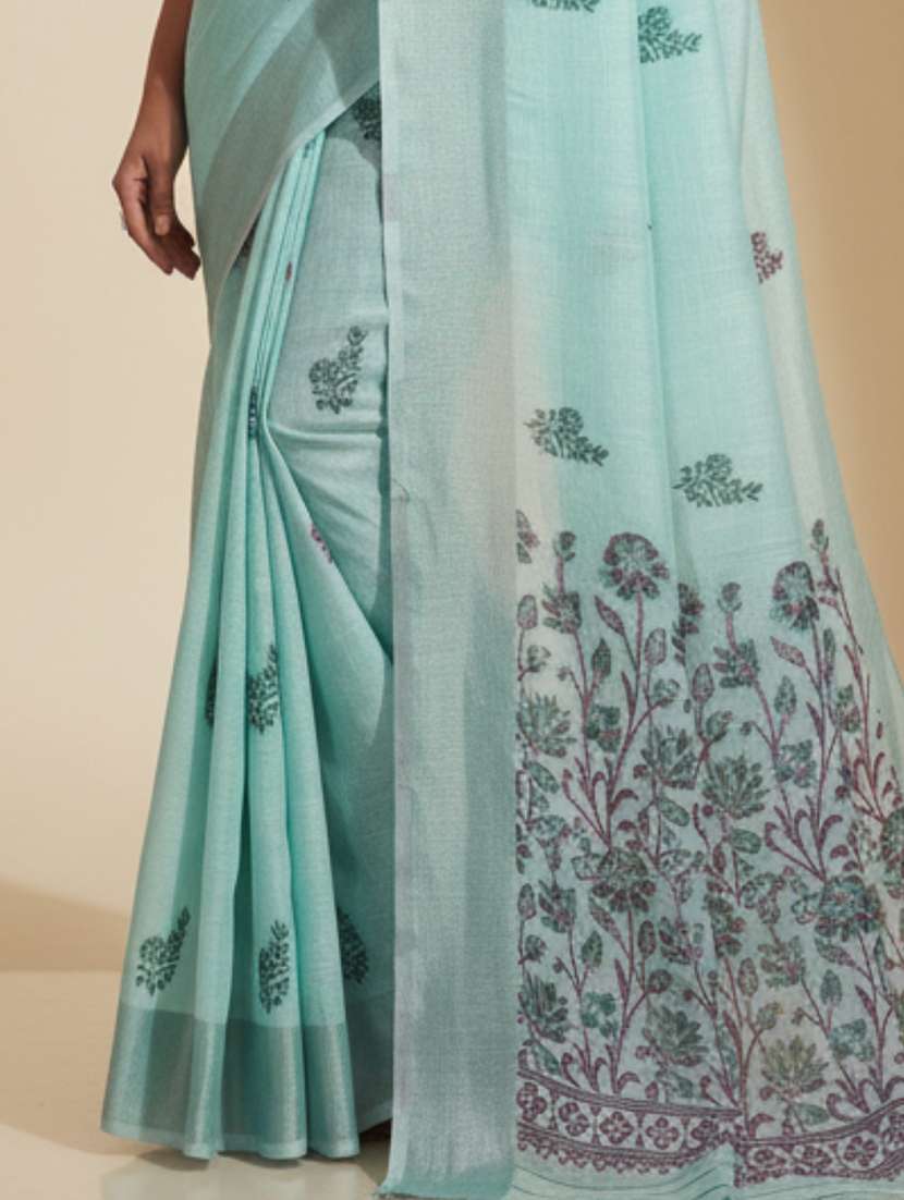 women printed bordered saree with blouse - 22606387 -  Standard Image - 3