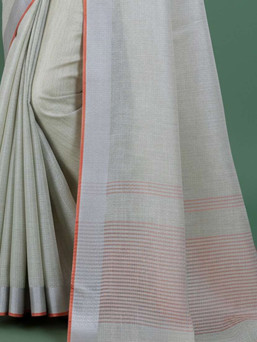 women solid bordered saree with blouse - 22606388 -  Standard Image - 3