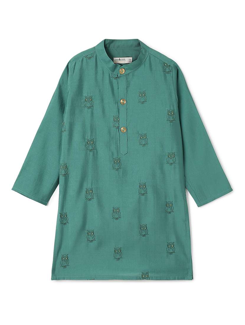 Boys Embroidered Mandarin Neck Kurta Set - 22606424 -  Standard Image - 3