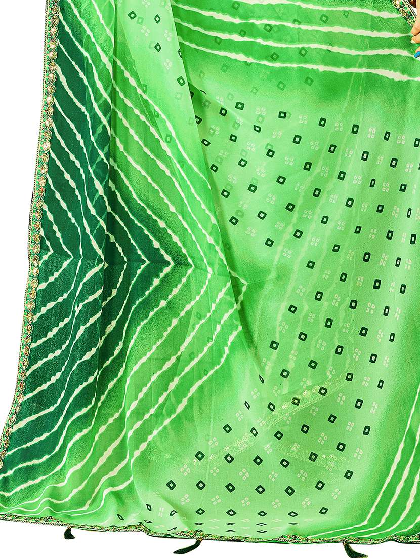 Women Printed Casual Wear Saree With Blouse - 22606438 -  Standard Image - 5