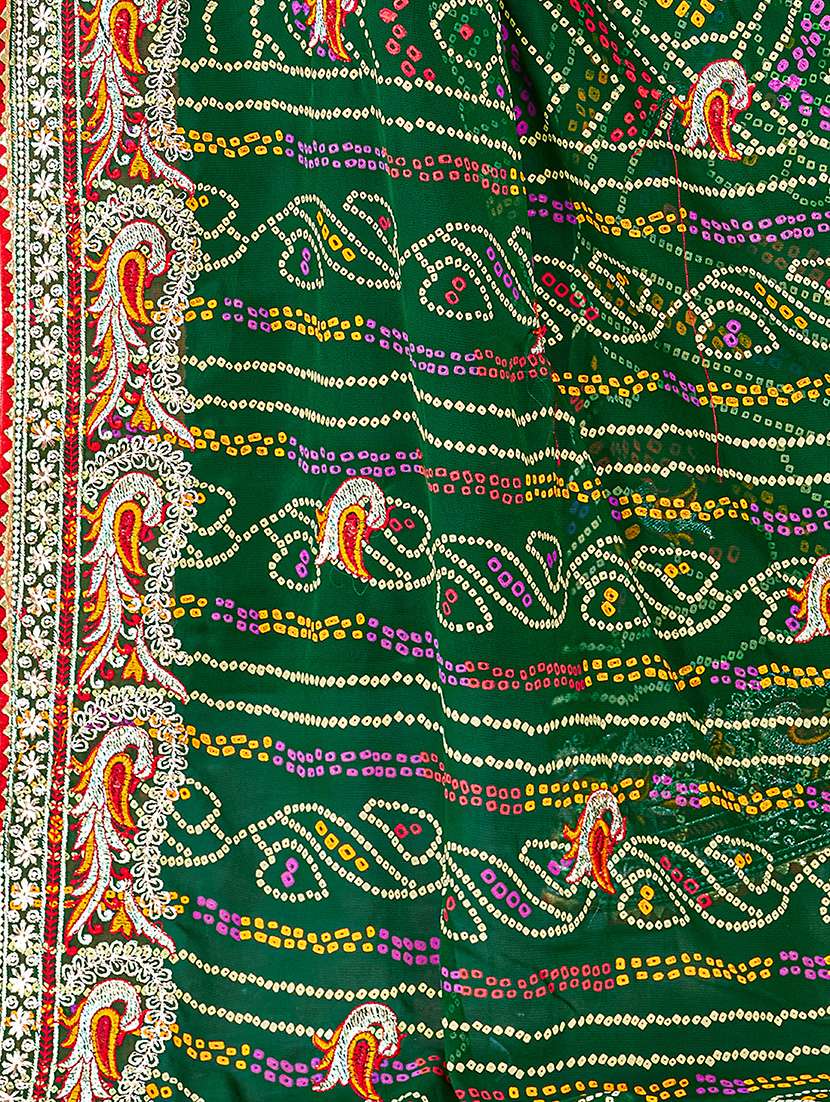 women bandhani printed saree with blouse - 22606446 -  Standard Image - 5
