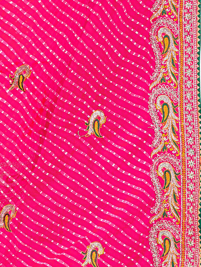 women leheriya printed saree with blouse - 22606450 -  Standard Image - 5