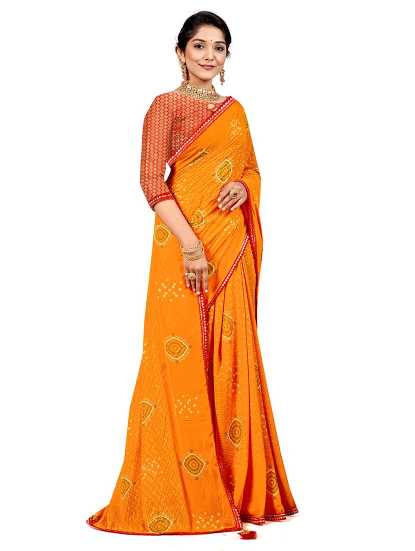 women printed casual wear saree with blouse - 22606498 -  Standard Image - 3