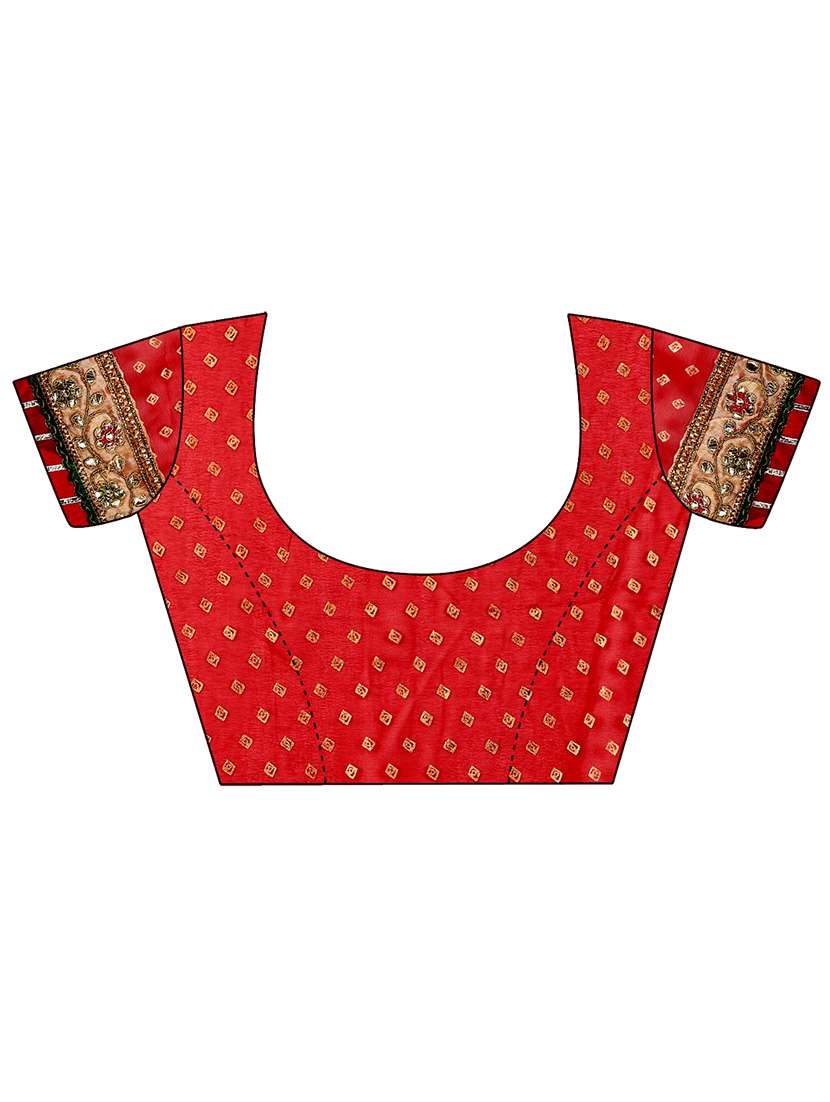 Women Bandhani Printed Saree With Blouse - 22606513 -  Standard Image - 5