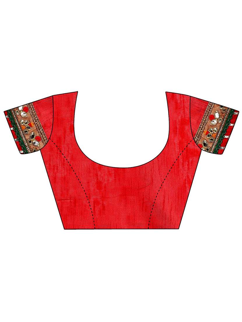 women bandhani printed saree with blouse - 22606516 -  Standard Image - 5