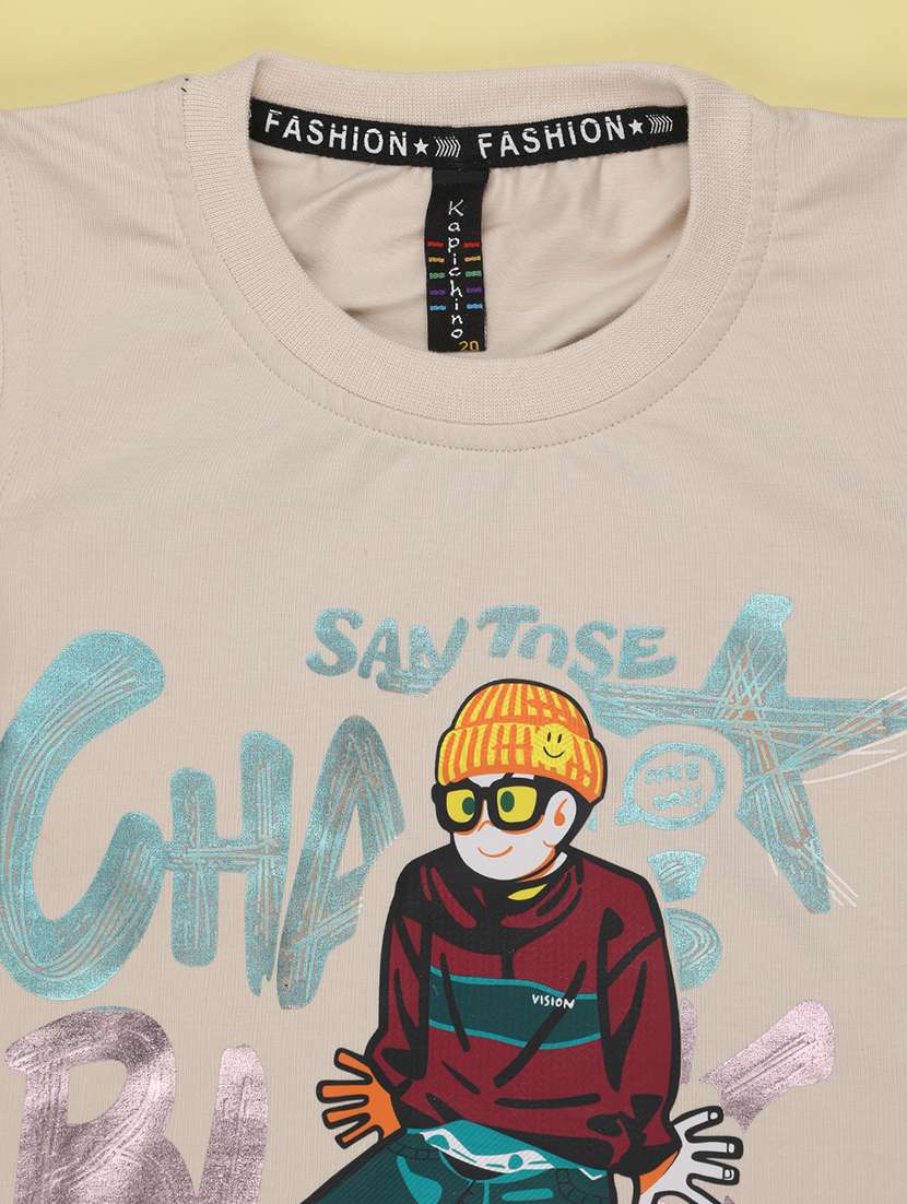 Boys Printed Short Sleeves Regular Fit T-shirt - 22606647 -  Standard Image - 3