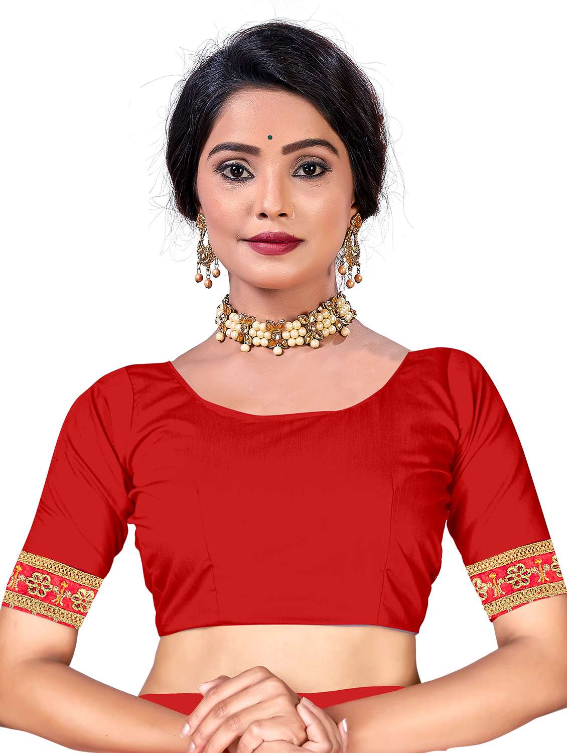 women bandhani printed half & half saree with blouse - 22606794 -  Standard Image - 5