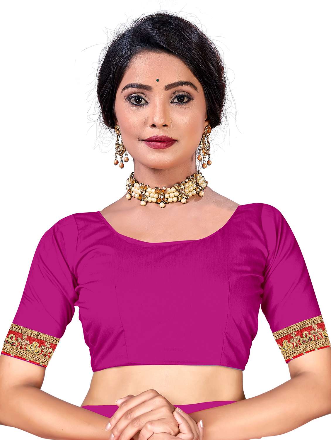 women bandhani printed half & half saree with blouse - 22606795 -  Standard Image - 5