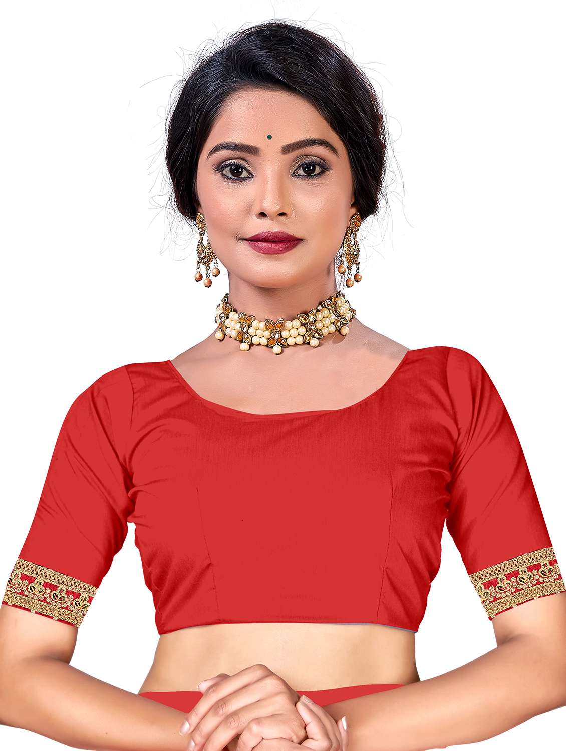 women bandhani printed half & half saree with blouse - 22606796 -  Standard Image - 5