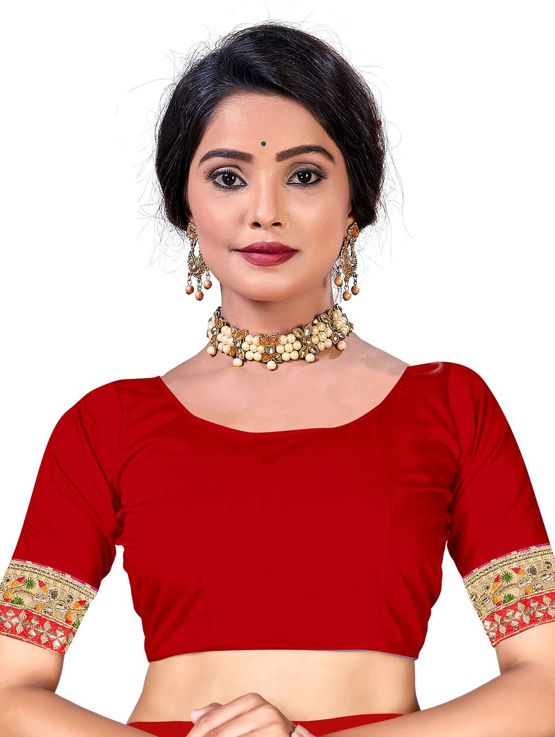 women bandhani printed half & half saree with blouse - 22606803 -  Standard Image - 5