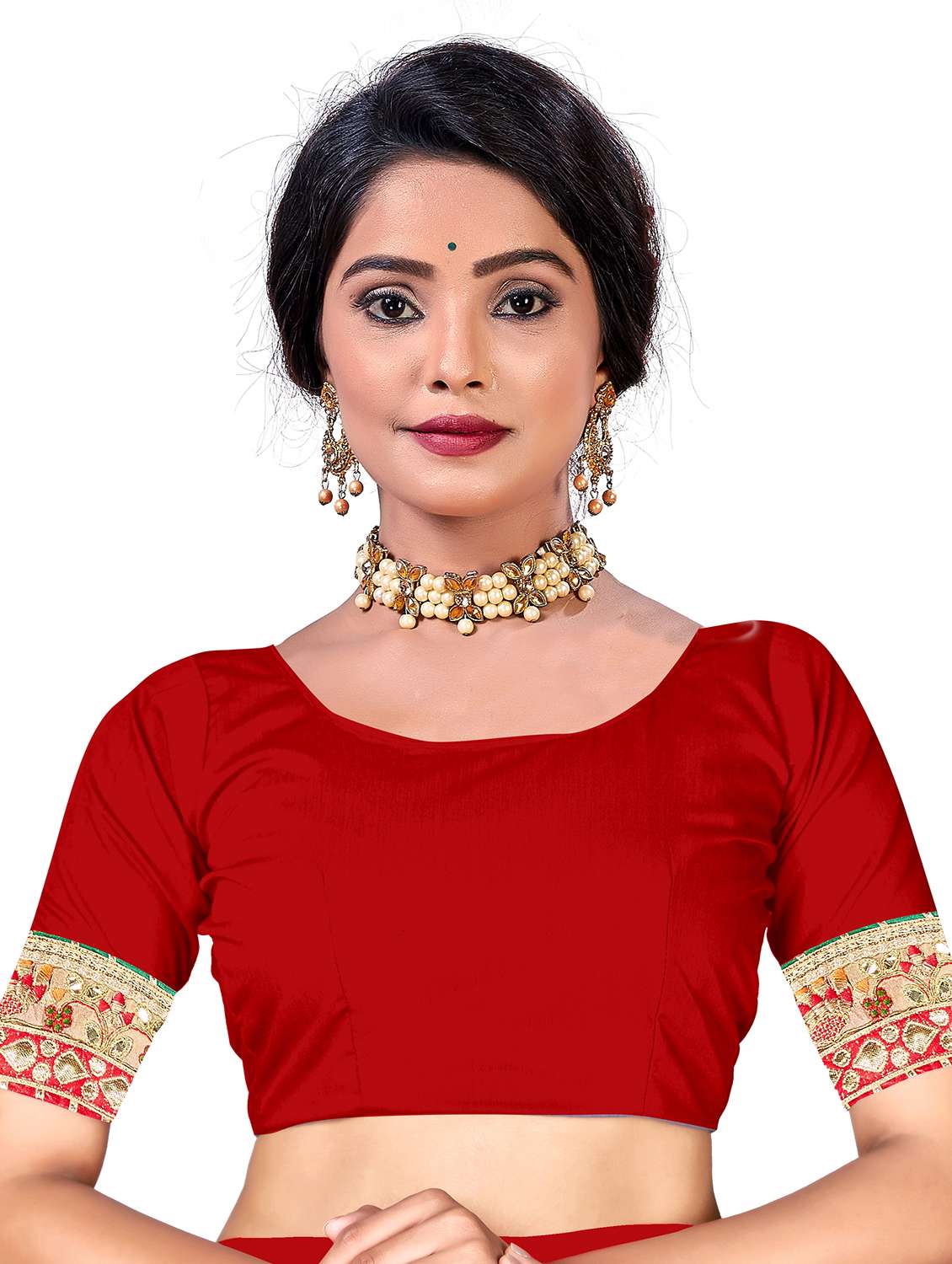 Women Bandhani Printed Half & Half Saree With Blouse - 22606808 -  Standard Image - 5
