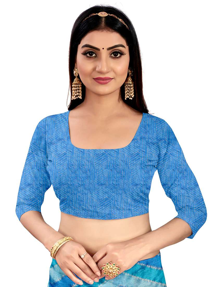 women leheriya printed saree with blouse - 22606851 -  Standard Image - 5