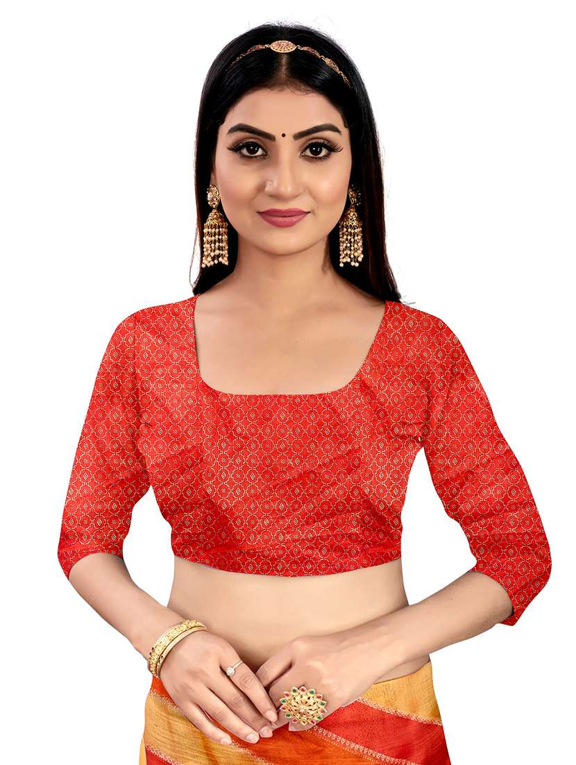 women leheriya printed saree with blouse - 22606853 -  Standard Image - 5