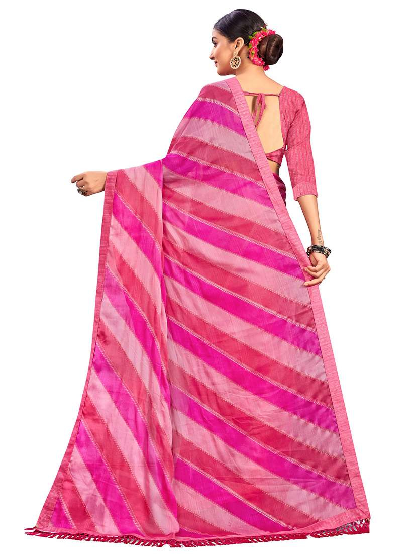 women leheriya printed saree with blouse - 22606854 -  Standard Image - 3