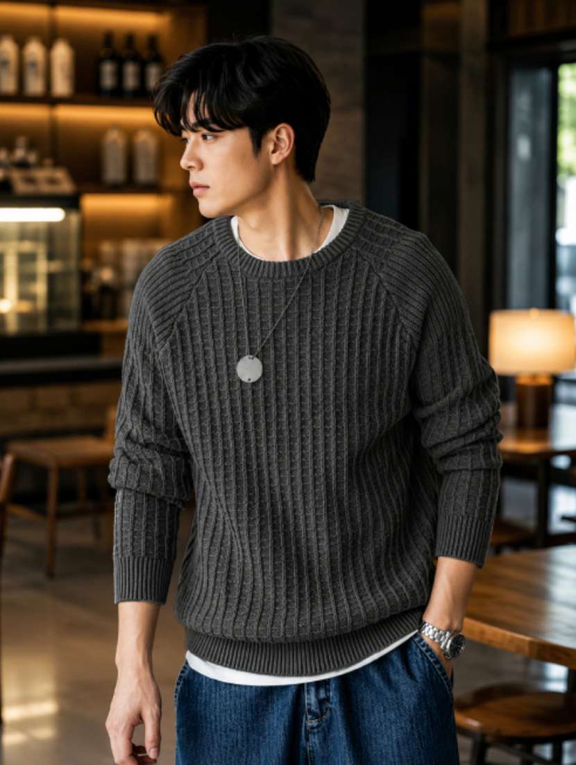 men self design raglan sleeve regular fit pullover