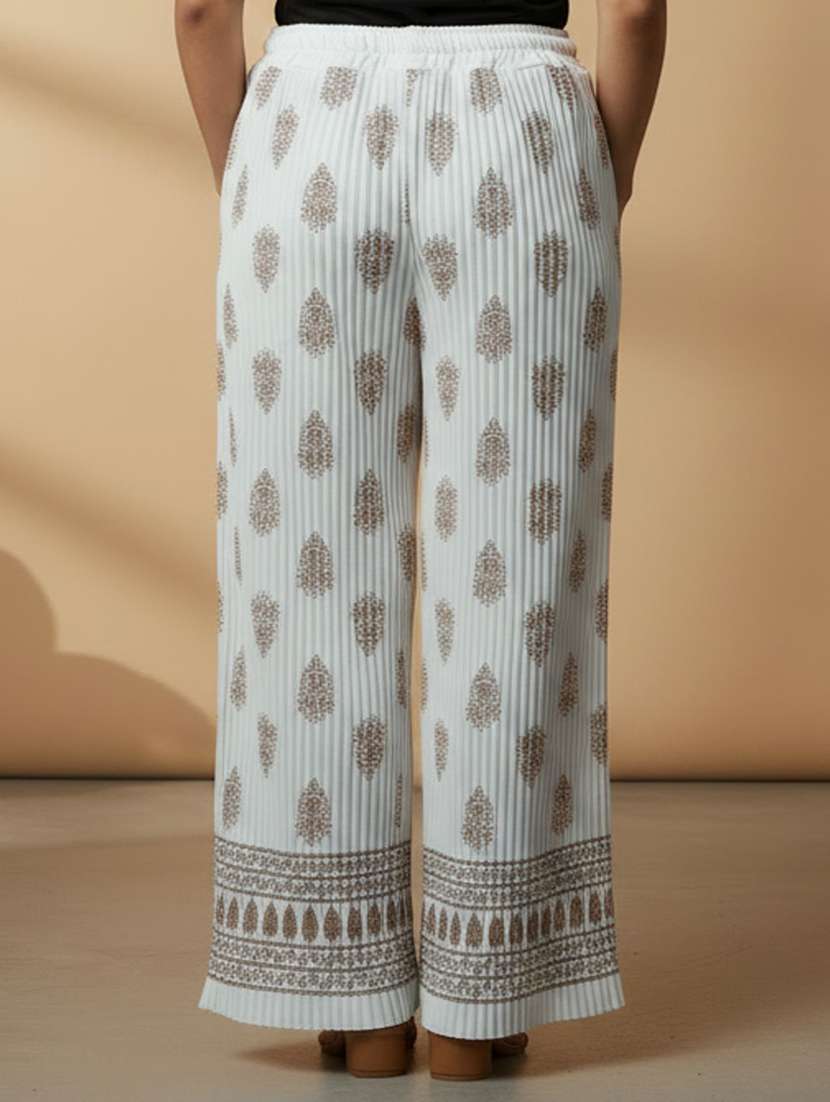 women pack of 2 printed mid rise straight palazzo - 22608447 -  Standard Image - 3