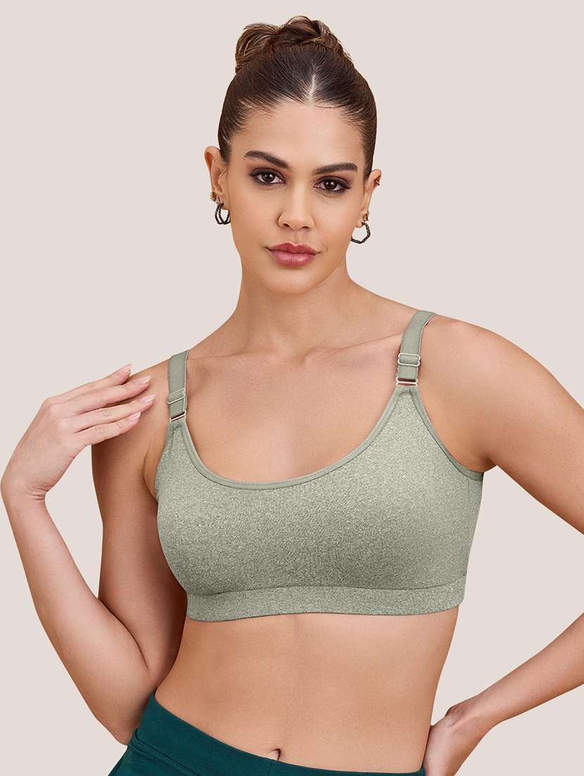 women solid full coverage sports bra