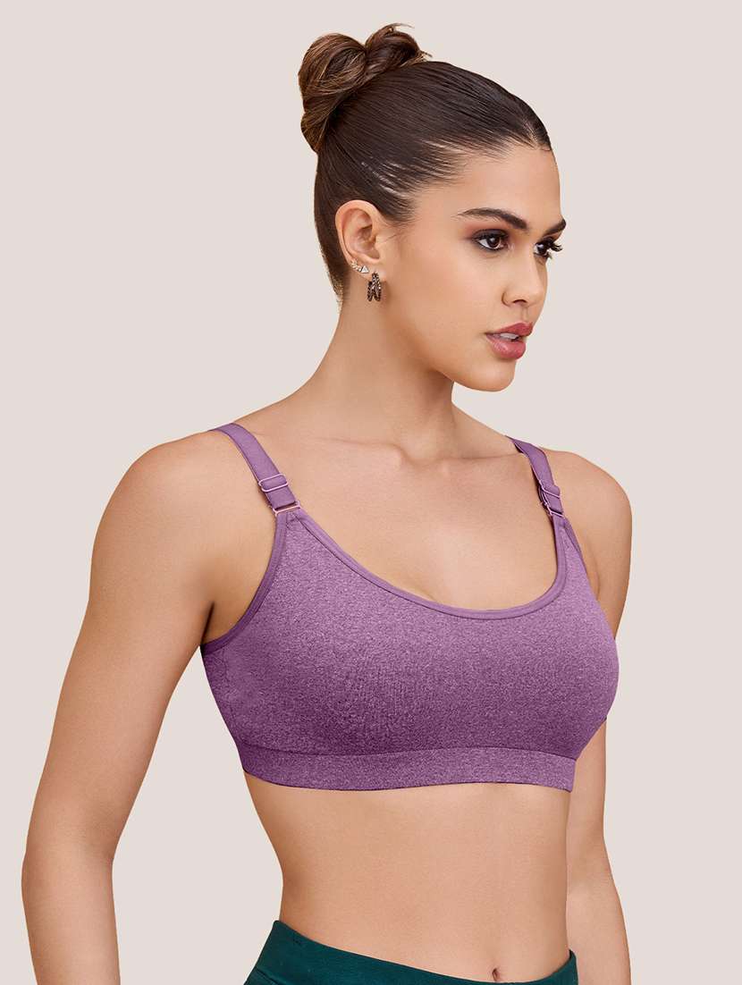 women pack of 2 solid full coverage sports bra - 22608457 -  Standard Image - 5