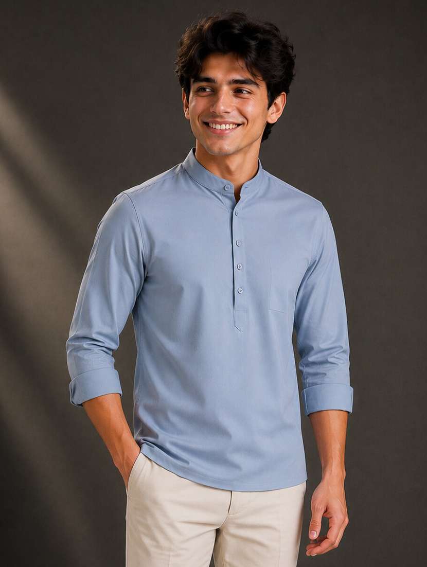 men solid long sleeves regular fit shirt