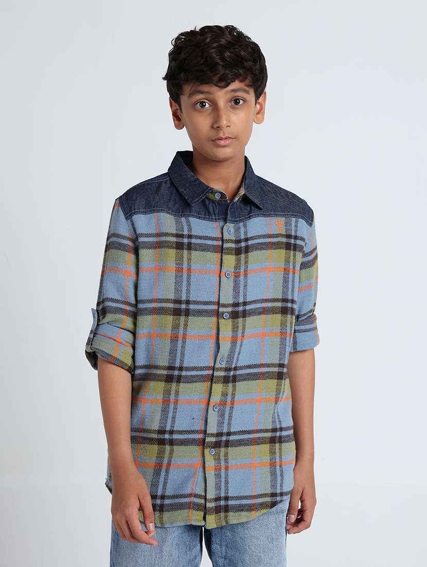 boys printed long sleeves regular fit shirt