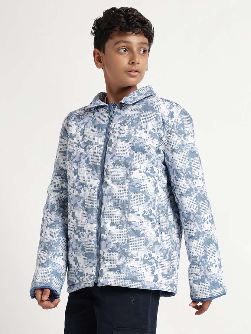 boys printed long sleeves reversible jacket - 22608745 -  Standard Image - 3