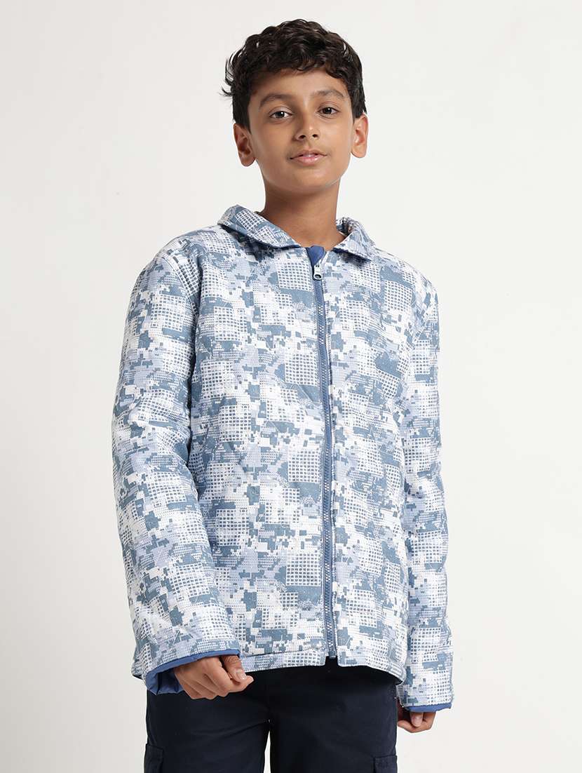 boys printed long sleeves reversible jacket - 22608745 -  Standard Image - 5