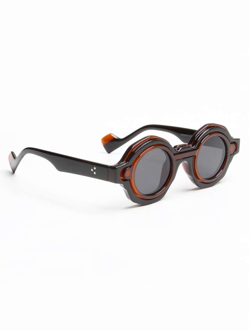 ted smith unisex brown premium italian acetate sunglasses with polarized lenses. - 22608808 -  Standard Image - 3