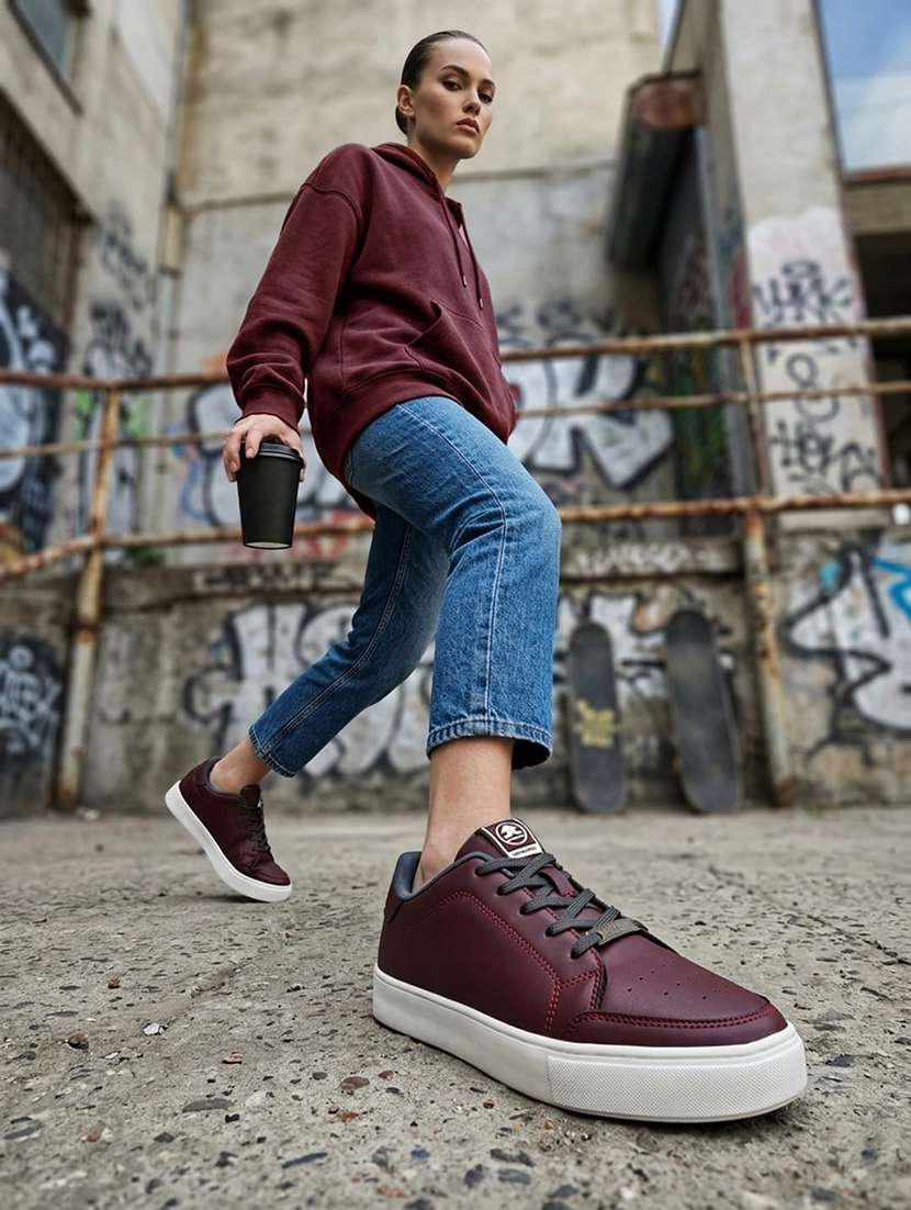 women solid lace up sneaker - 22608819 -  Standard Image - 5
