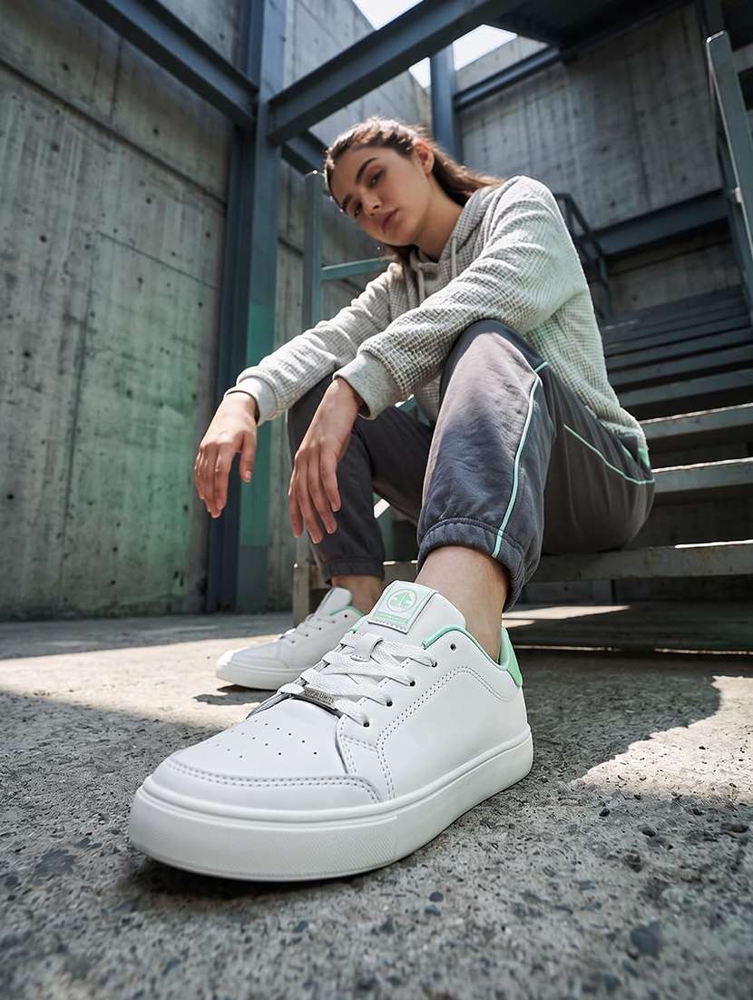 women solid lace up sneaker - 22608824 -  Standard Image - 5