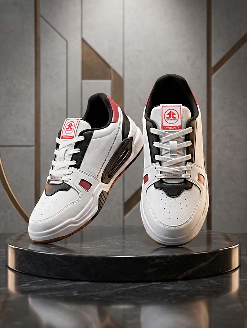 men colourblocked lace up sneaker