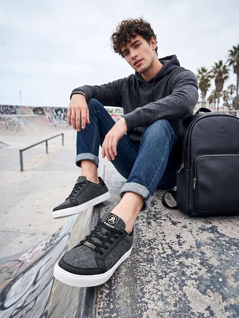 men self design lace up sneaker - 22608862 -  Standard Image - 5