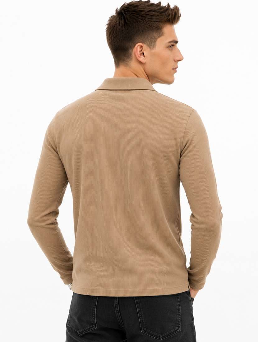 men self design long sleeves polo t-shirt - 22608991 -  Standard Image - 3