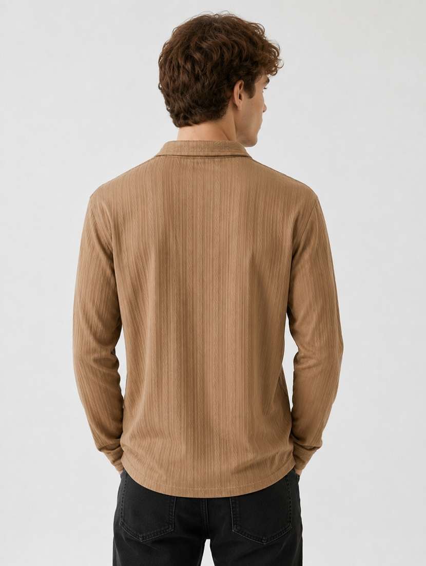 men self design long sleeves polo t-shirt - 22608996 -  Standard Image - 3