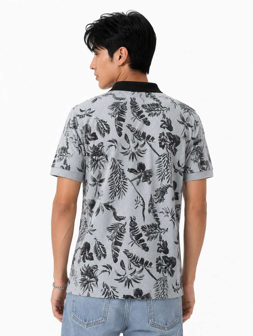 men printed short sleeves polo t-shirt - 22609006 -  Standard Image - 3