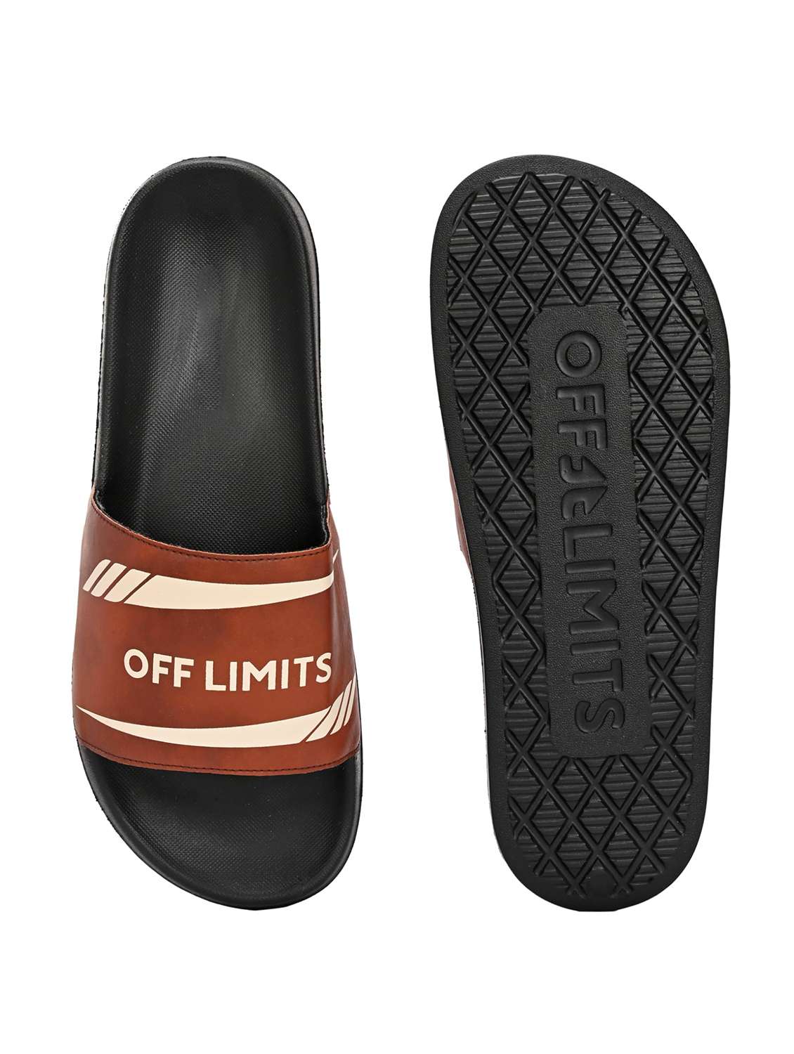 men printed slip on slider - 22609011 -  Standard Image - 3