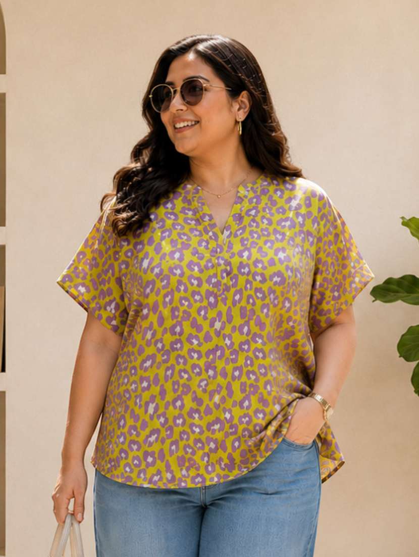 women printed short sleeves regular top
