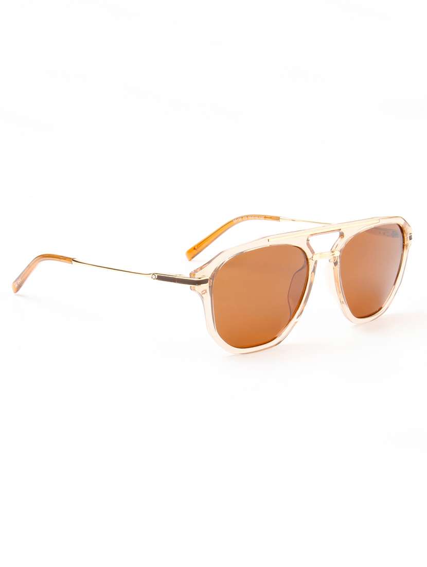 ted smith unisex aviator brown sunglasses with polarized lenses - 22609234 -  Standard Image - 3