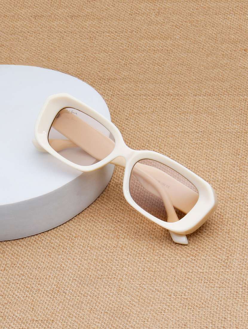 rectangle full rim brown polycarbonate eyeglasses