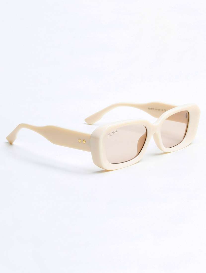 rectangle full rim brown polycarbonate eyeglasses - 22609261 -  Standard Image - 3