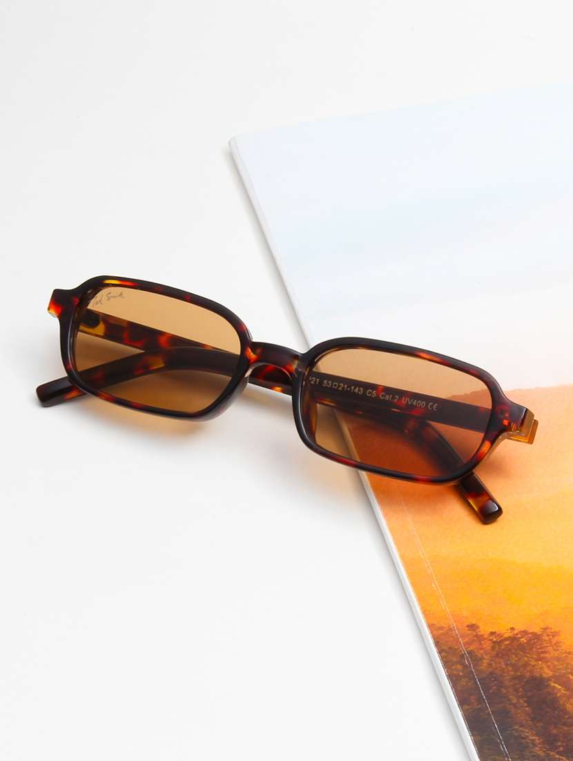 ted smith brown rectangle full rim eyeglasses