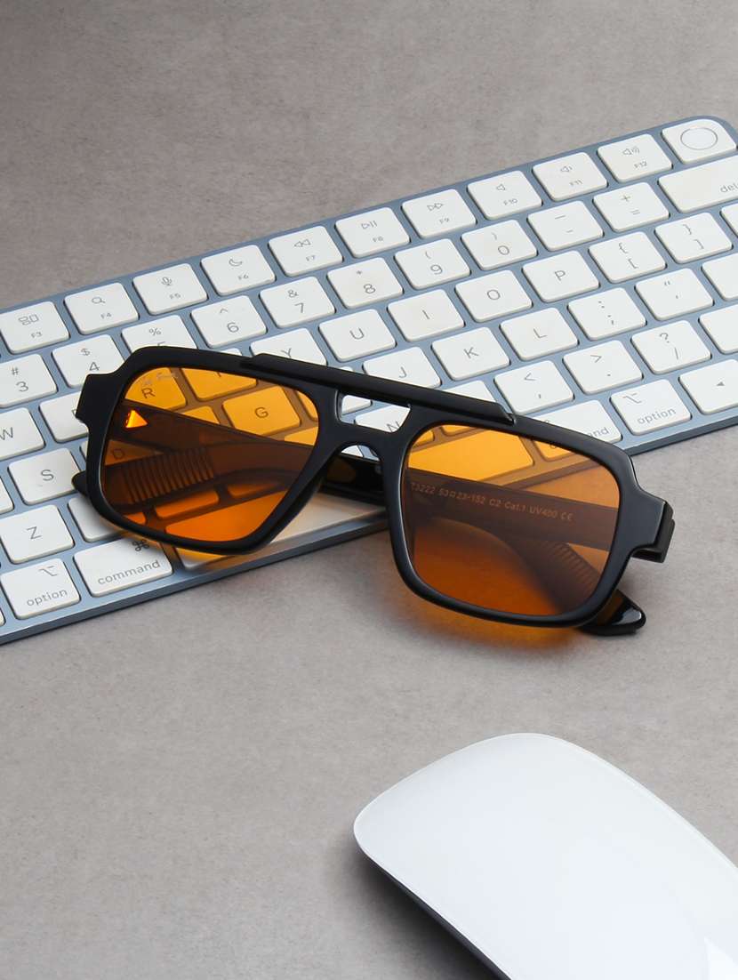 ted smith black polycarbonate full rim aviator sunglasses
