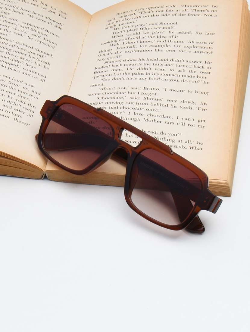ted smith brown aviator sunglasses polycarbonate lens