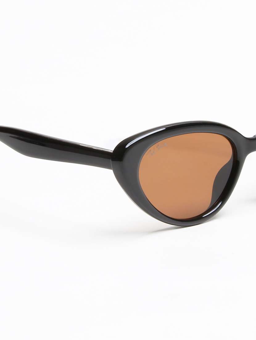 black full rim cat eye sunglasses with brown lenses - 22609435 -  Standard Image - 5