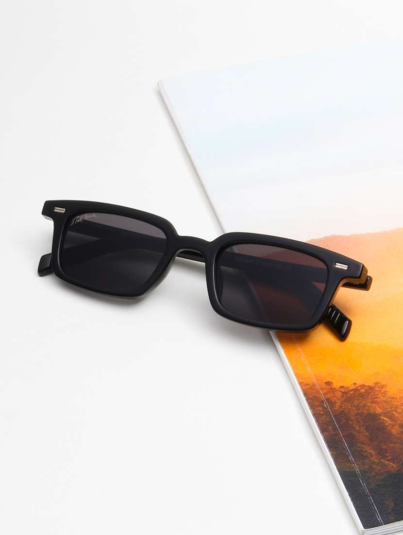 ted smith black full rim rectangle sunglasses polycarbonate lens