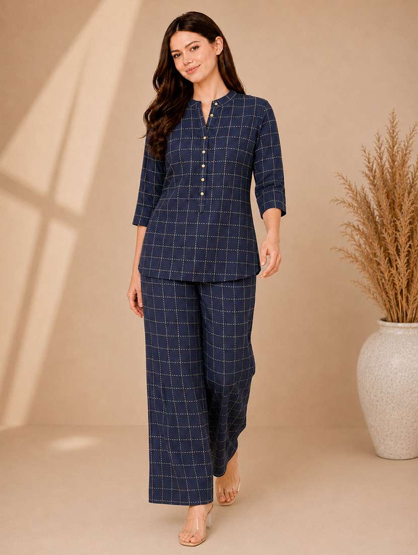 women printed three quarter sleeves top and trouser co-ord set - 22609438 -  Standard Image - 5