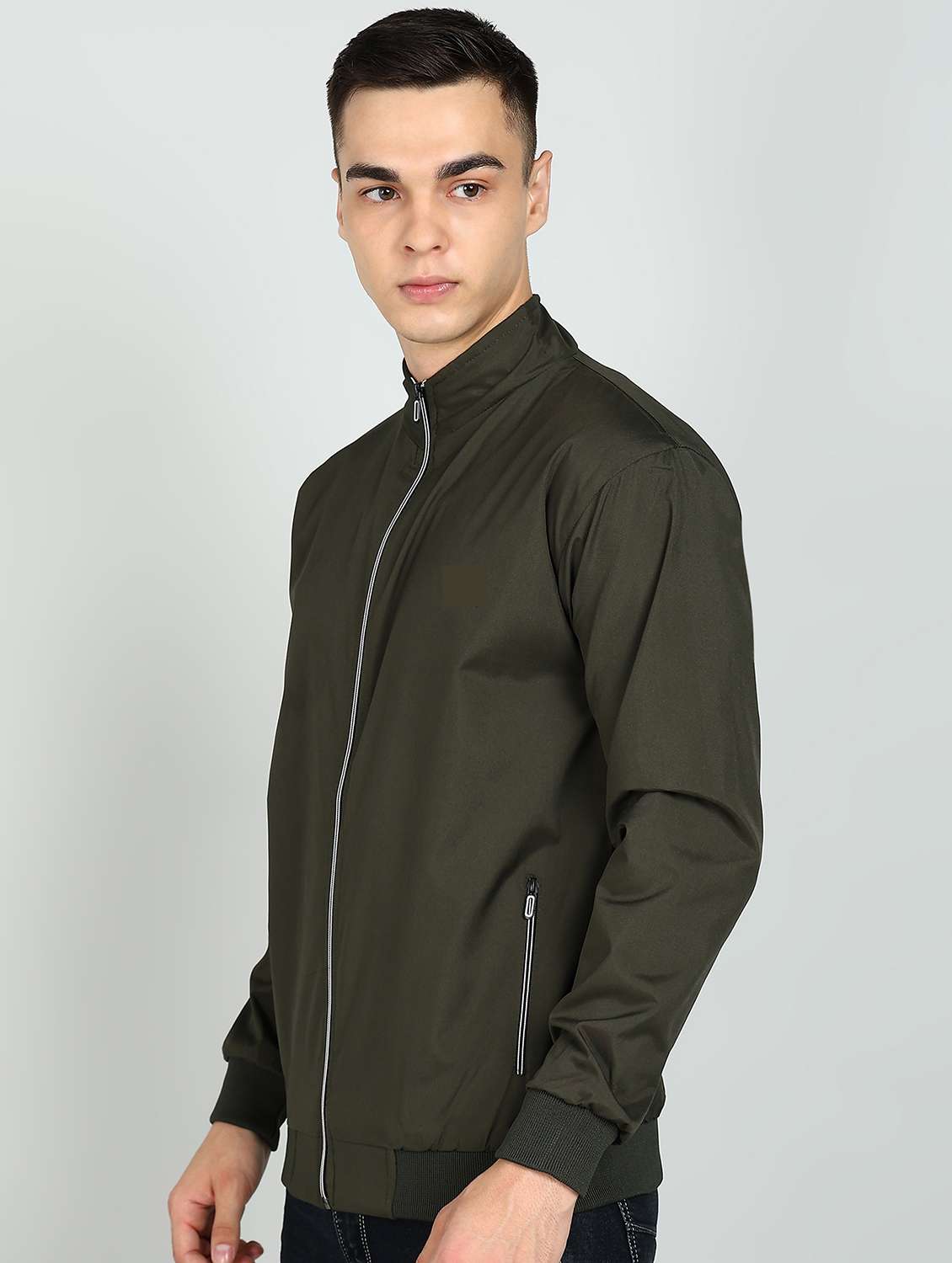 Men Solid Long Sleeves Bomber Jacket - 22609565 -  Standard Image - 3