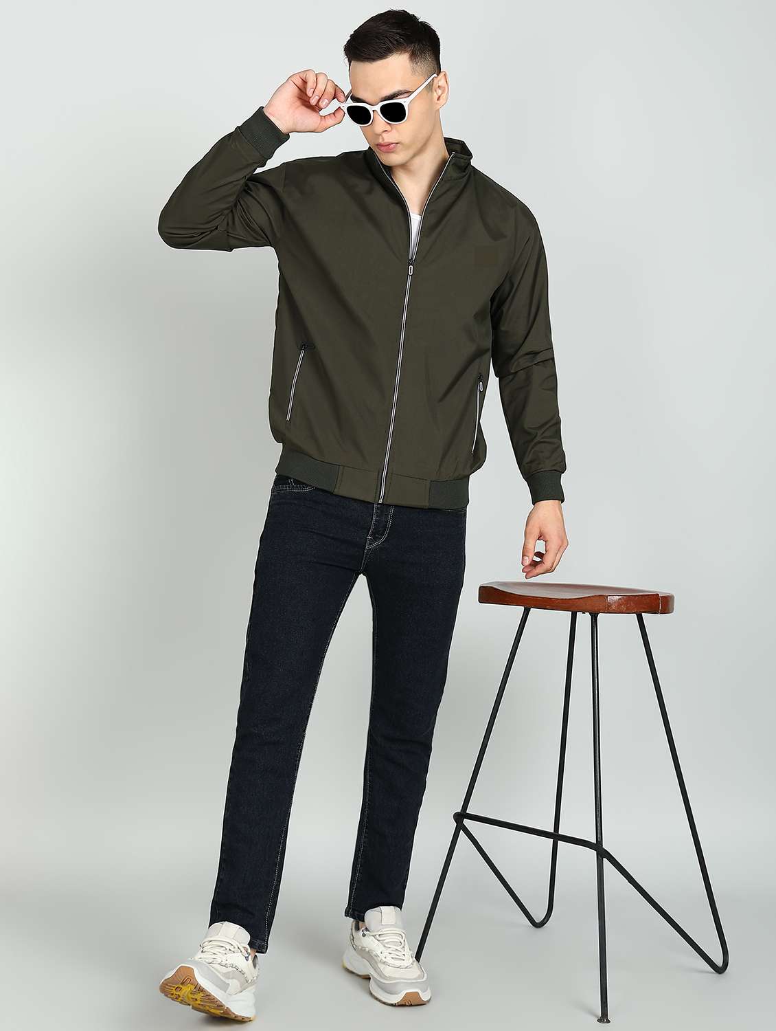 Men Solid Long Sleeves Bomber Jacket - 22609565 -  Standard Image - 5